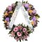 Elegant sympathy wreath adorned with flowers